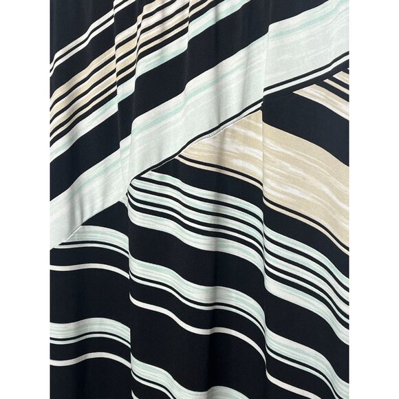 Chicos Black Tan Striped Pull On Maxi Skirt Size 0 (S) Fall Casual - Picture 13 of 14